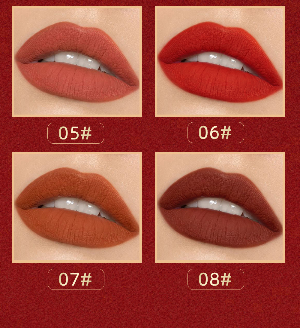 QIBEST Lazy Lip Lipstick is not easy to fade, has a long-lasting matte finish, and does not stick to the rim of the cup. Wholesale undefined