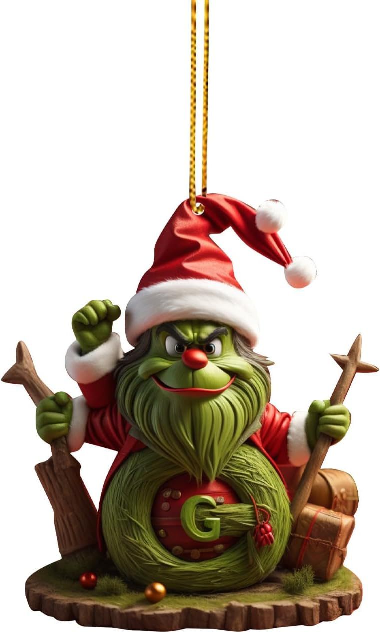 Amazon Grinch carta decoración de Navidad árbol de Navidad ornamento colgante ornamento