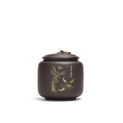 Zisha tea canister ceramic seal small size black tea Pu-erh oolong tea tea storage can capacity about 150 grams, can be wholesaled