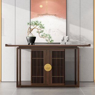 Entrance Cabinet, New Chinoiserie Solid Wood Zen Strip, Fragrant Case, Modern Entrance Table, Simple Decorative Cabinet, Living Room End View Table