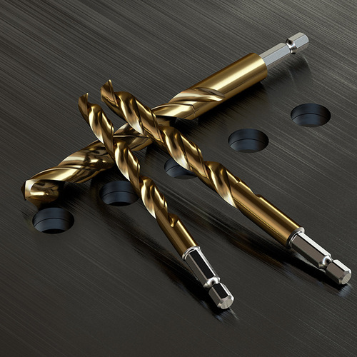 Bailey hexagonal handle twist drill bit titanium-plated stainless steel metal iron straight handle high-speed steel hole opener drill bit