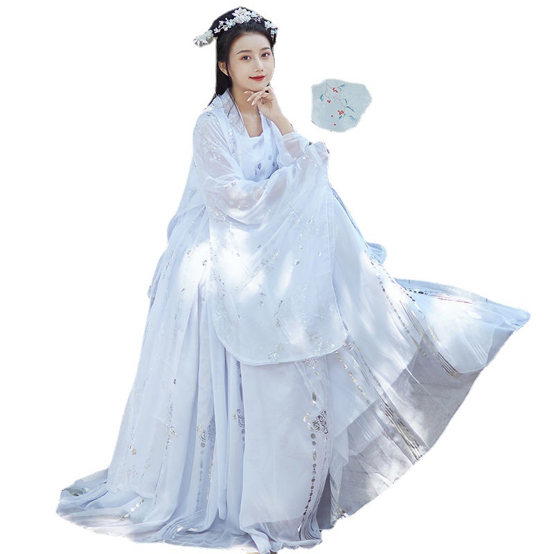Large Size Women's Han Chinese Clothing Super Fairy Slimming Plump Girls Chest-high Dress Chinese Traditional Han Clothing Suit Ancient Costume