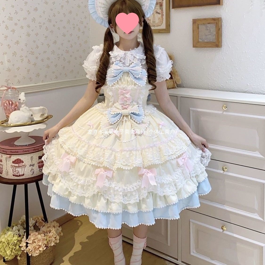 ~Sugar Girl Original Design Cute Strap Dress for Summer in Southeast Asia, with tags, rabbit fur, etc