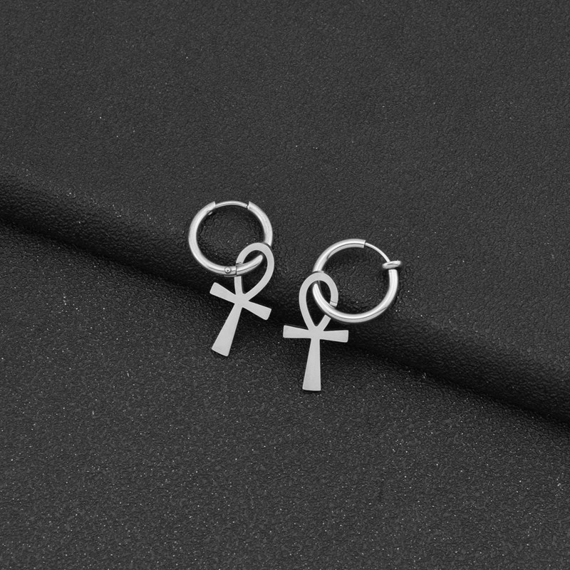 4g Weight Stainless Steel Ear Needle Material Drop Earrings Classification 1 Piece Quantity Holiday, Daily Occasion Stainless Steel Material Cross Pattern Unisex Gender Polishing Design Casual, Simple Style Style 1 Piece Casual Simple Style Cross Polishing Stainless Steel Drop Earrings 9