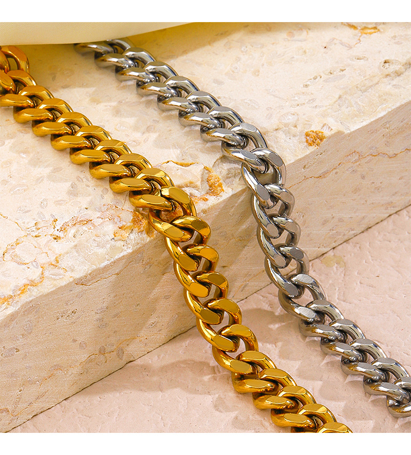 1 Piece Quantity Holiday, Street Occasion 304 Stainless Steel Material Rock Streetwear Geometric 304 Stainless Steel 18K Gold Plated Bracelets In Bulk