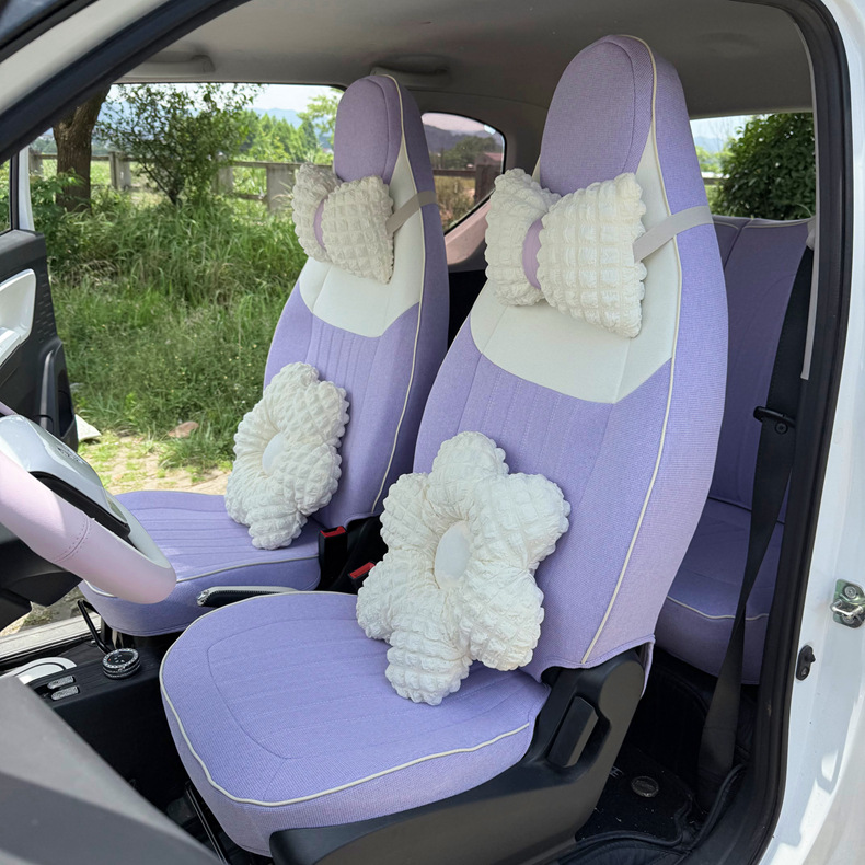 Fabric Cute Cartoon Breathable Car Seat Cover Full Set for Wuling Hongguang MINI 2020-2022