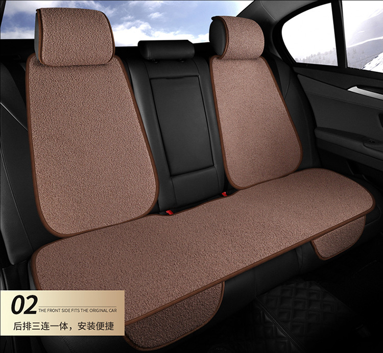 New winter teddy velvet warm car seat cushion fleece-lined thickened non-slip tie-free universal small waisted car seat cushion