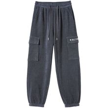 加绒加绒裤子女2025新款秋冬季爆款宽松哈伦灯芯绒休闲运动工装裤