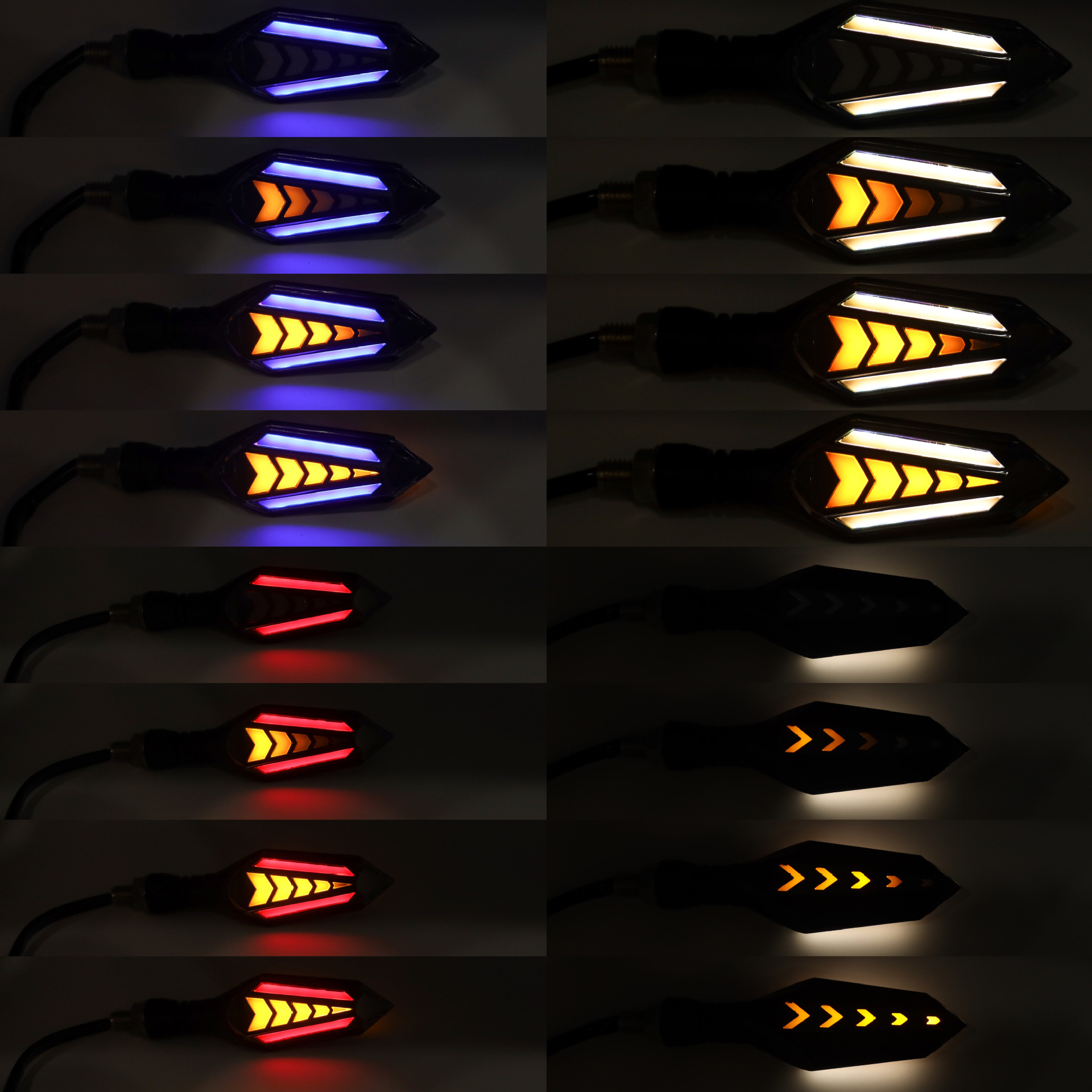 Modificado luz de giro bombilla de agua corriente diurna dirección LED Super brillante luz fuerte impermeable 12V coche eléctrico motocicleta Universal