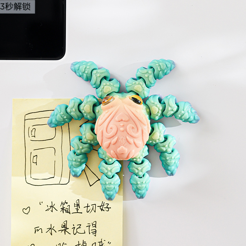 跨境热销3D打印冰箱贴创意海洋动物摆件关节可活动玩具礼物装饰品|undefined
