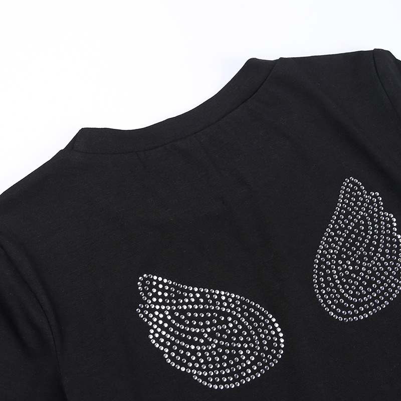 Title 15, T-shirt femme col rond, imprimé ailes de cœur d...