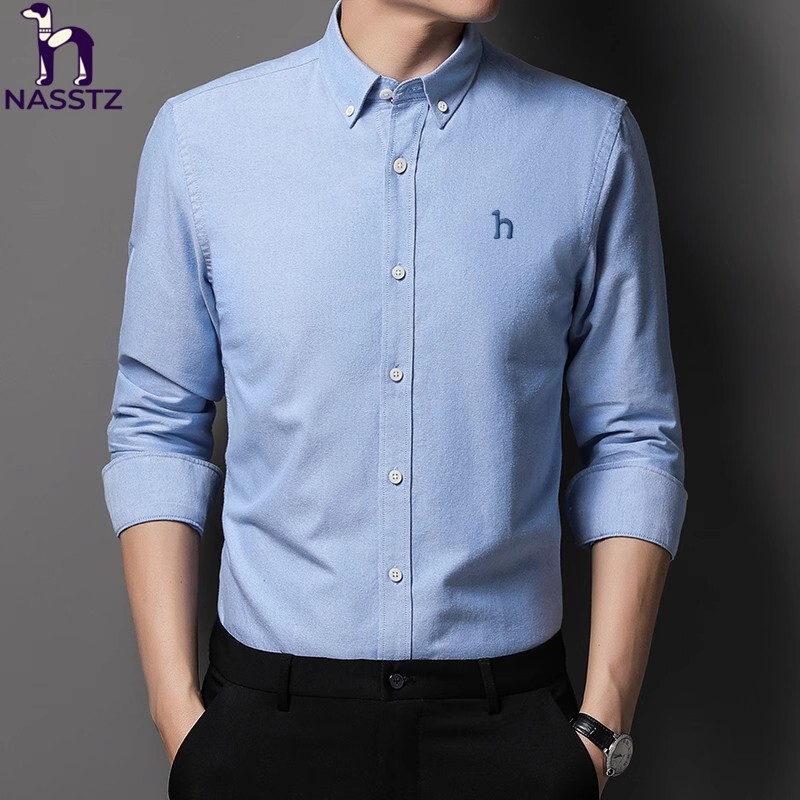 Hazzy Haggis Long-Sleeved Men's Shirt Spring New Style Pure Cotton Business Casual Inner Wear Oxford Shirt