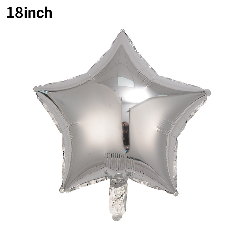 Versión de luz de 18 pulgadas estrella de cinco puntas película de aluminio globo estrella de color sólido papel de aluminio decoración de fiesta de cumpleaños al por mayor image 10