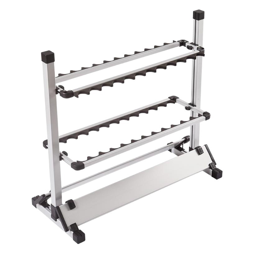 Aleación de aluminio de la barra de pesca estante de exhibición de la barra de pesca de 24 hoyos Luya soporte de la barra de almacenamiento de aleación de aluminio estante de exhibición