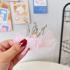 Kids' Mesh Crown Hair Clips, Baby Hairpins, Cute Princess-Style Korean Headwear for Girls—Perfect for Birthday Parties and Crown Hair Clips