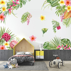 廠家批發新款綠植龜背葉花朵綠葉牆貼畫客廳臥室兒童裝飾畫KSR-45