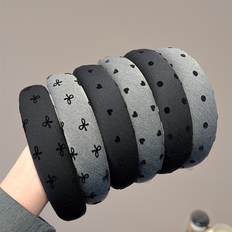 Retro coreano simple arco de cabello con arco de cabello alto cráneo sensación de alto grado otoño y invierno nuevo tipo de arco de cabello gris