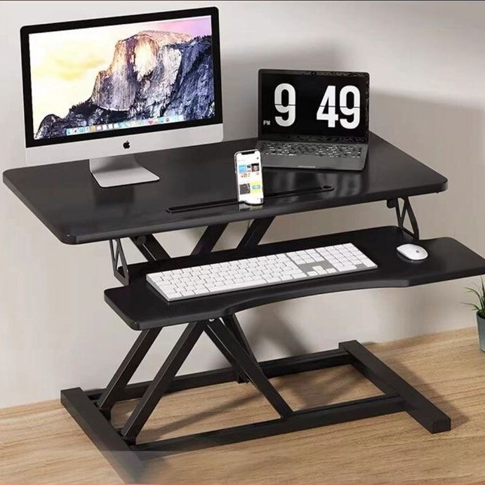 Simple Standing Laptop Stand, Desktop Folding Computer Desk, Adjustable Height Desk, Elevated Office Desk