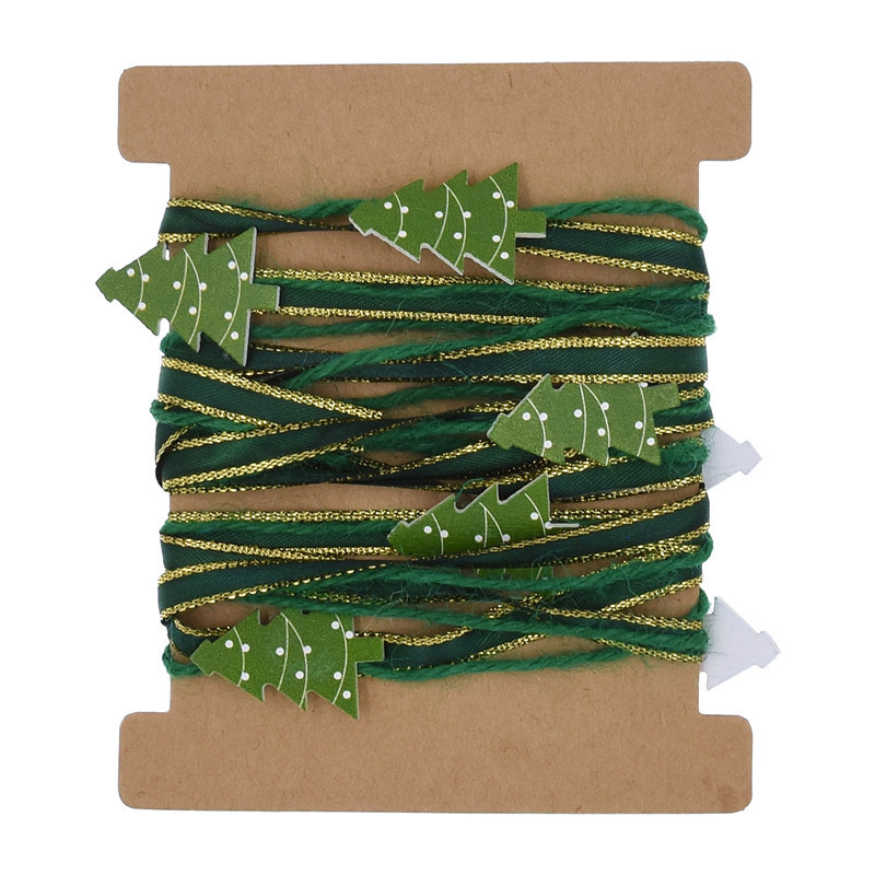 Transfronterizo Amazon nueva cinta decorativa hecha a mano Navidad DIY muleta calcetines árbol de Navidad cinta decorativa 5 M