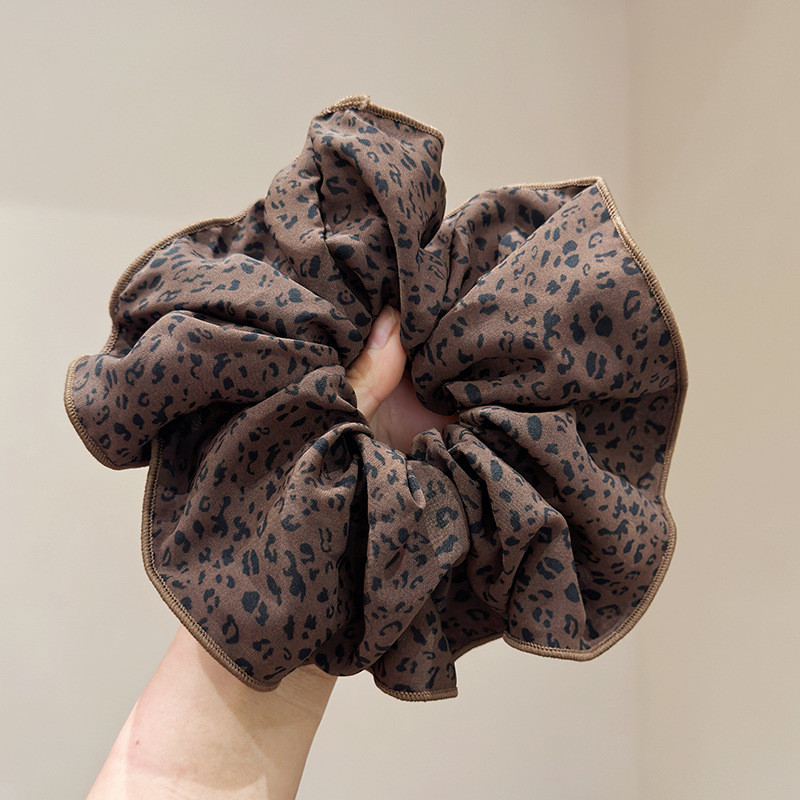 568 Dark Coffee [Маленький круг для волос с леопардовым принтом] 22 СМ