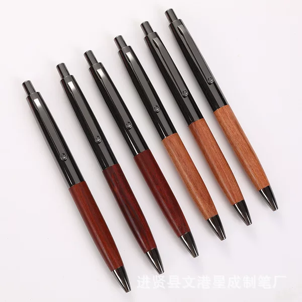 In-Stock Sandalwood Signature Pen Retractable Gel Pen Corporate Office Ballpoint Pen Conference Gift Pen Engraved Logo