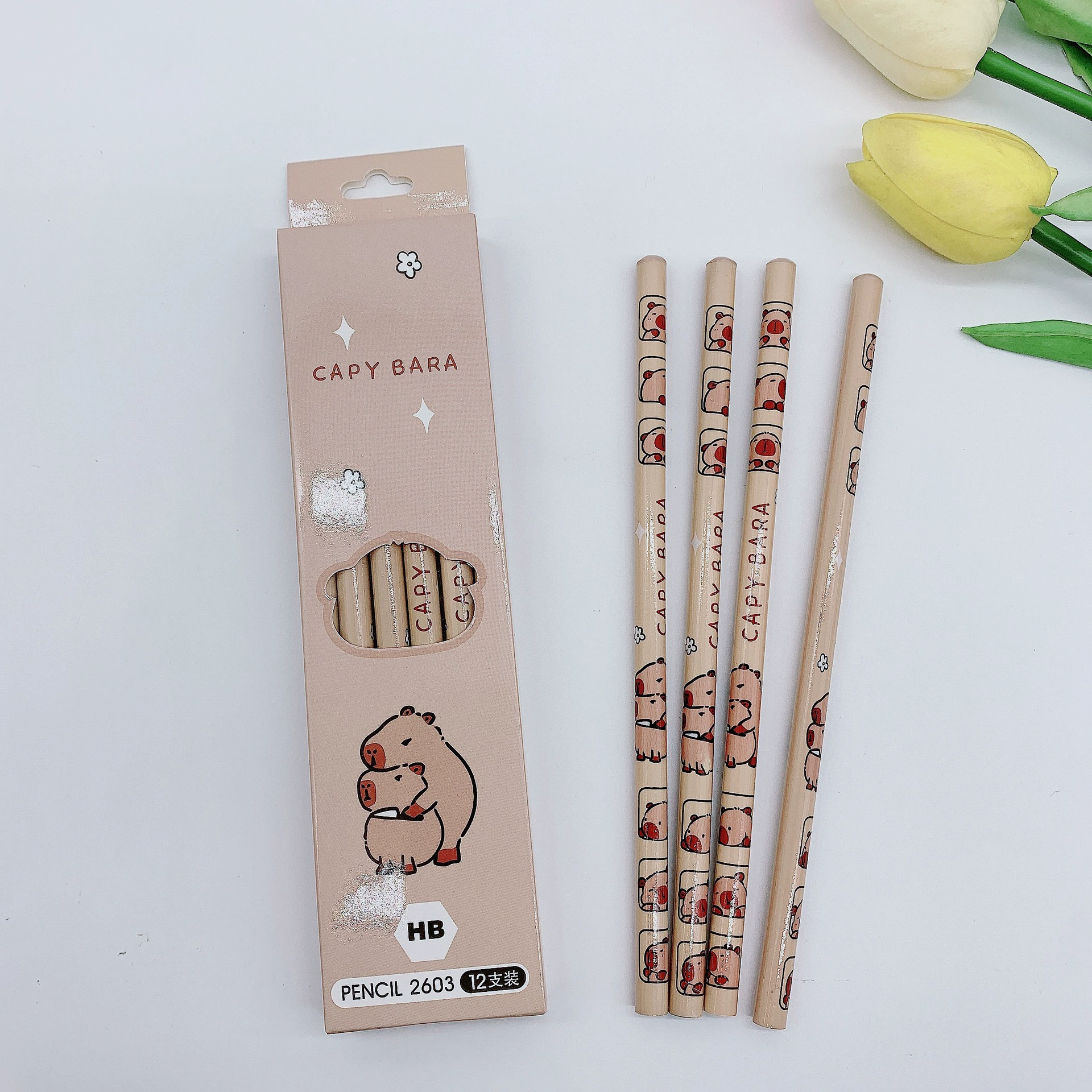 Cartoon Pencil Set 12 pcs Model 2603, HB leads, 17.3 cm — Birthday Gift