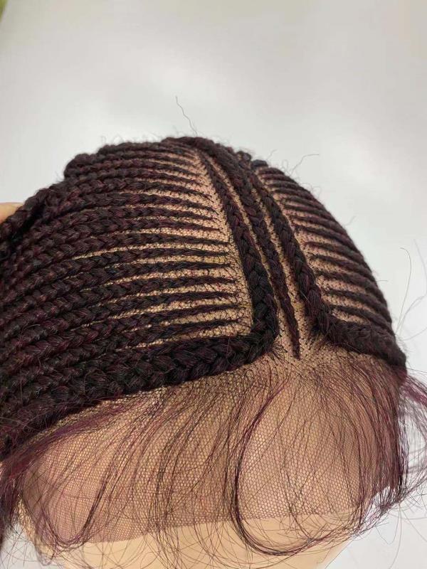 Pelucas de encaje delantera cuatro trenzas de hueso de pescado trenzas de seda japonesa trenzada pelucas de encaje 4 platLW0423