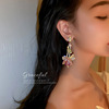 Fashionable silver needle, design earrings, silver 925 sample, Korean style, flowered, internet celebrity