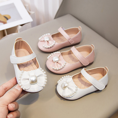 Girls Butterfly Bow Princess Shoes 2025 Spring and Autumn Soft Sole Non-Slip Casual Shoes Children Fashion Comfy Matchable Small Leather Shoes