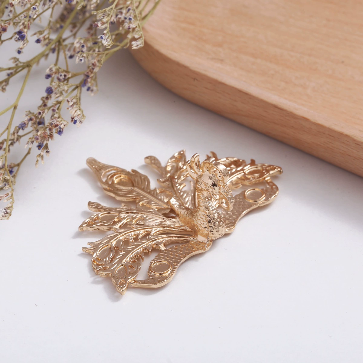 handmade? Увы: Handmade Metal Phoenix Hairpin in Sapphire Blue - Elegant Chinese Bridal Hair Accessory by