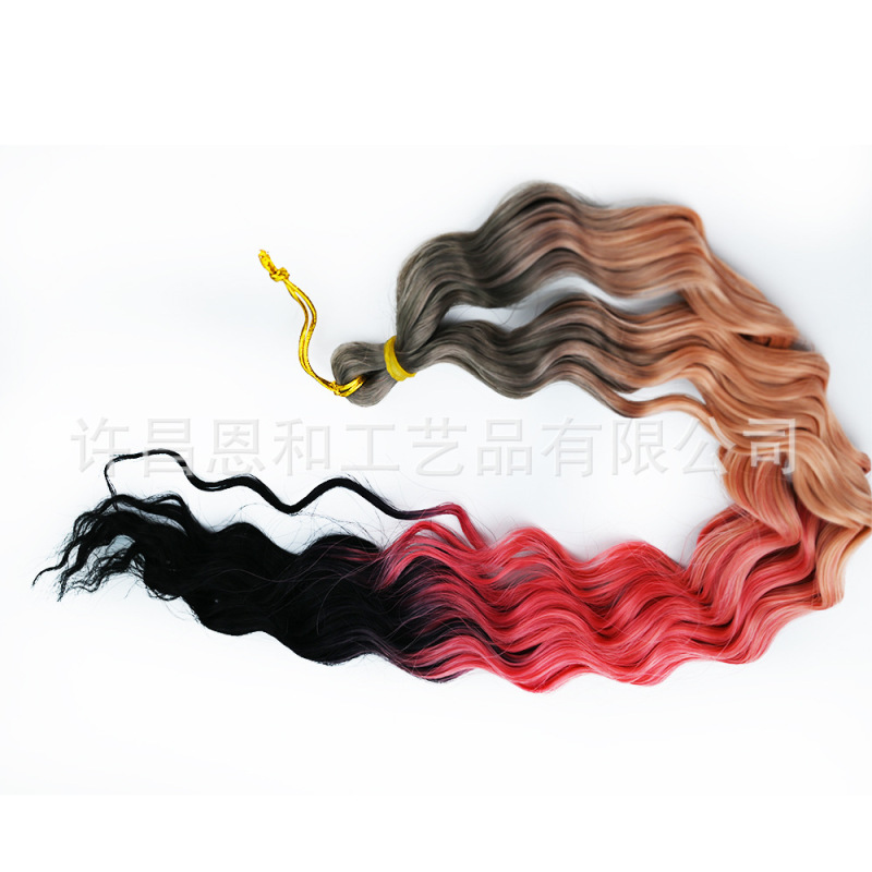 クロスボーダーアフリカディープウェーブかぎ針編みドレッドヘアウィッググラデーションカラーロングカーリーヘアラテンアメリカカーリー化学繊維織りヘアエクステンション|undefined