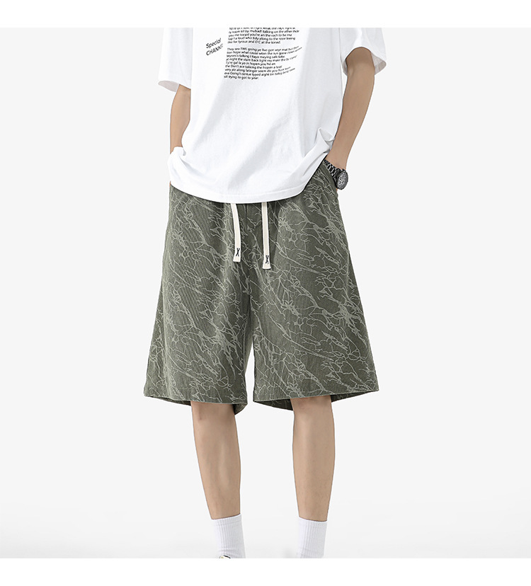 Men's Plus Size Casual Shorts Hong Kong Style Summer Thin Loose Straight Breathable Five Point Shorts Versatile Men's Clothing_viptrois.com