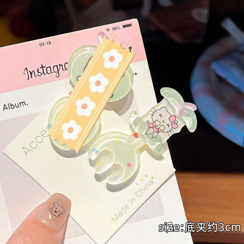 新款可爱果冻透色叉子勺子发夹卡通小猫趣味侧边刘海碎发夹发卡|undefined