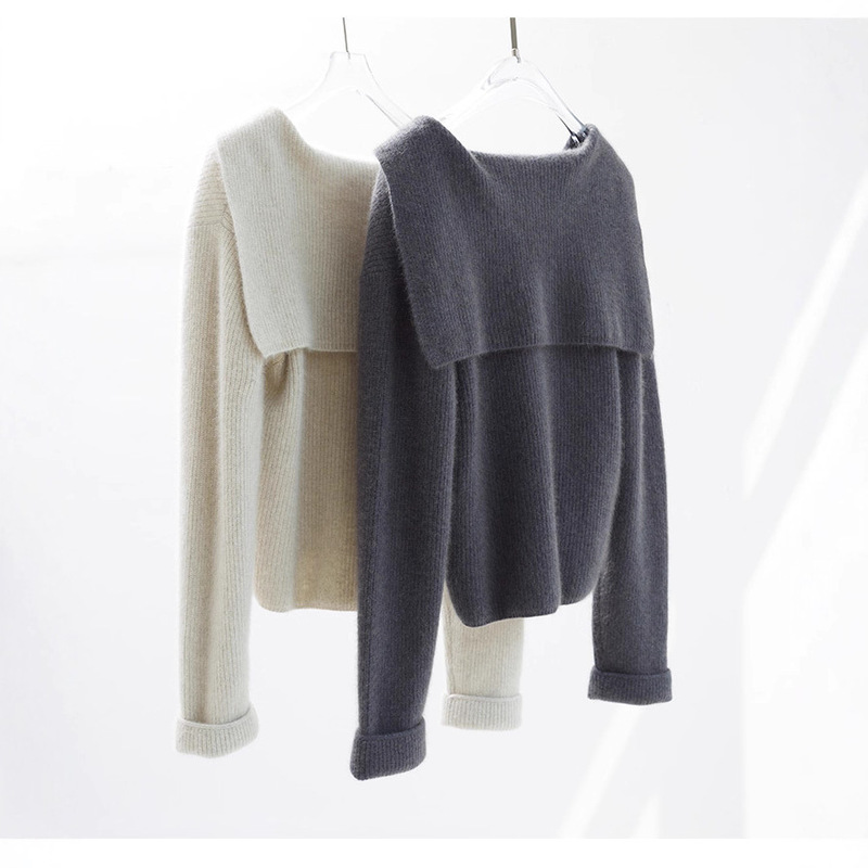 Women's Thickened Navy Collar Classic Cardigan Sweater Solid Color Outerwear Knitwear Elegant