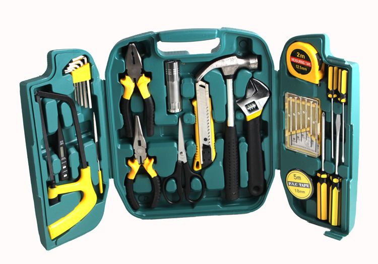 Tool Box 27-Piece Household Hardware Set, Hand Tool Set for Home and Car, Combination Tool Box Wholesale