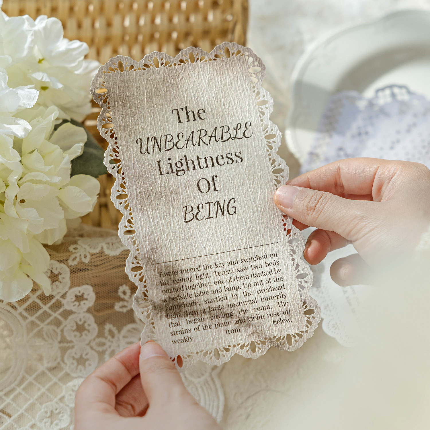 Mo Mo Papel especial Papel de material de encaje hueco Serie de palabras de amor de encaje Libro de mano coreano Decoración Papel de material de paisajismo