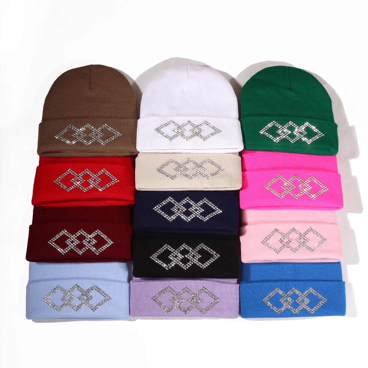 Unisex Diamond-iron hat rhinestone knit hat knitting hat party_voghion.com