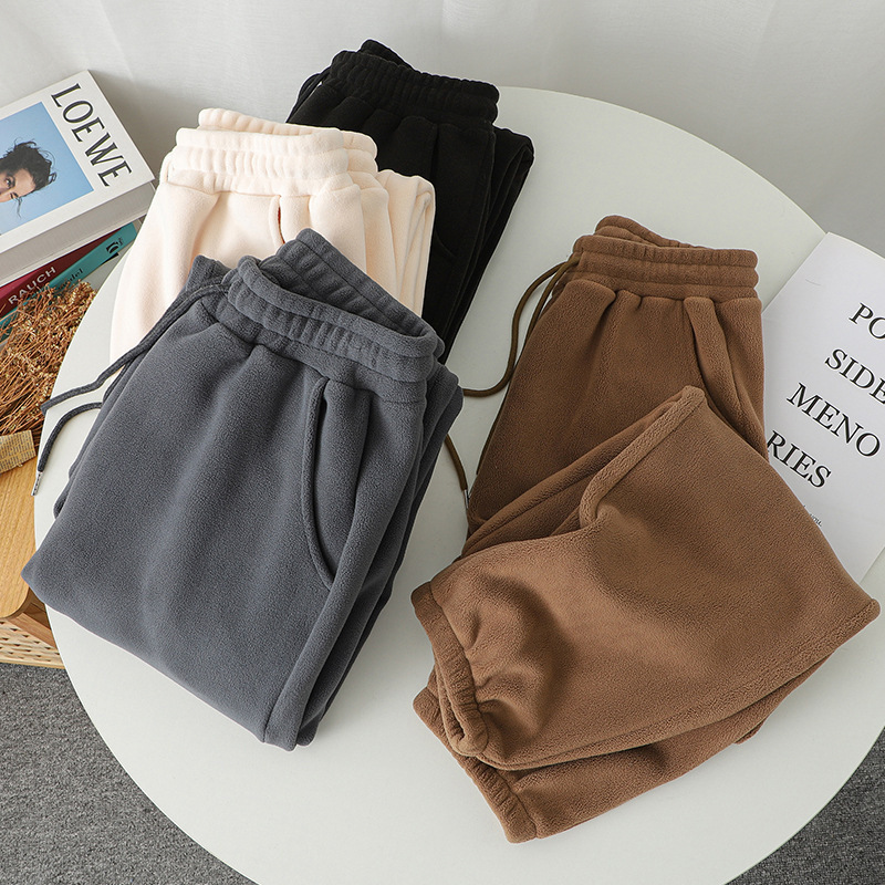 Cross-border real-shot fleece-lined sweatpants, 2026 autumn/winter collection, thickened and fleece-lined, casual athletic pants for women Cross-border real-shot fleece-lined sweatpants, 2026 autumn/winter collection, thickened and fleece-lined, casual athletic pants for women