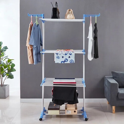 Factory Direct Sale Simple Home Stand Clothes Rack Multi-layer Folding Wing-type Drying Rack New Clothes Hanger