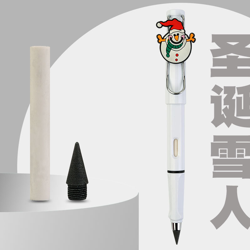Weizhuang nueva tecnología de dibujos animados lindo negro lápiz sin tinta lápiz de postura eterna no puede terminar de escribir