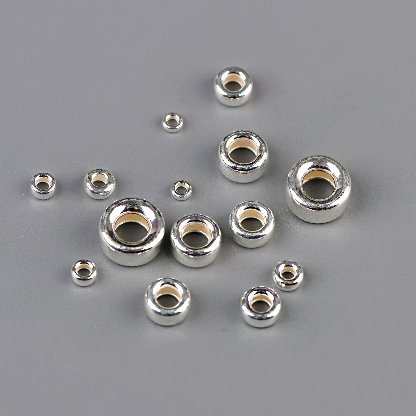 S925 Sterling Silver Spacer Beads, Wheel Beads, Thai Silver Spacer Pads, Bead Holders, DIY Handmade Bracelet Accessories