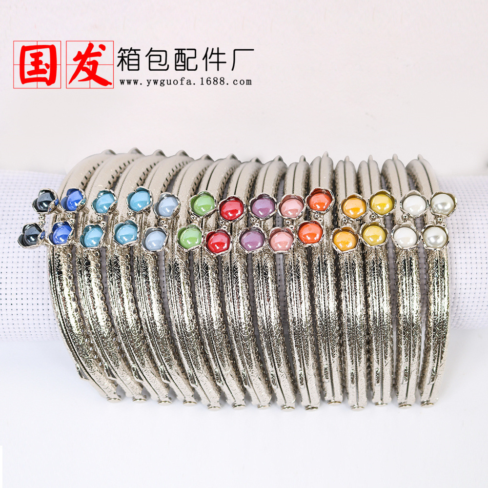 12.5cm de semicircular encaje en relieve de loto oro y plata 13 colores opcionales botón de bolsas de color caramelo