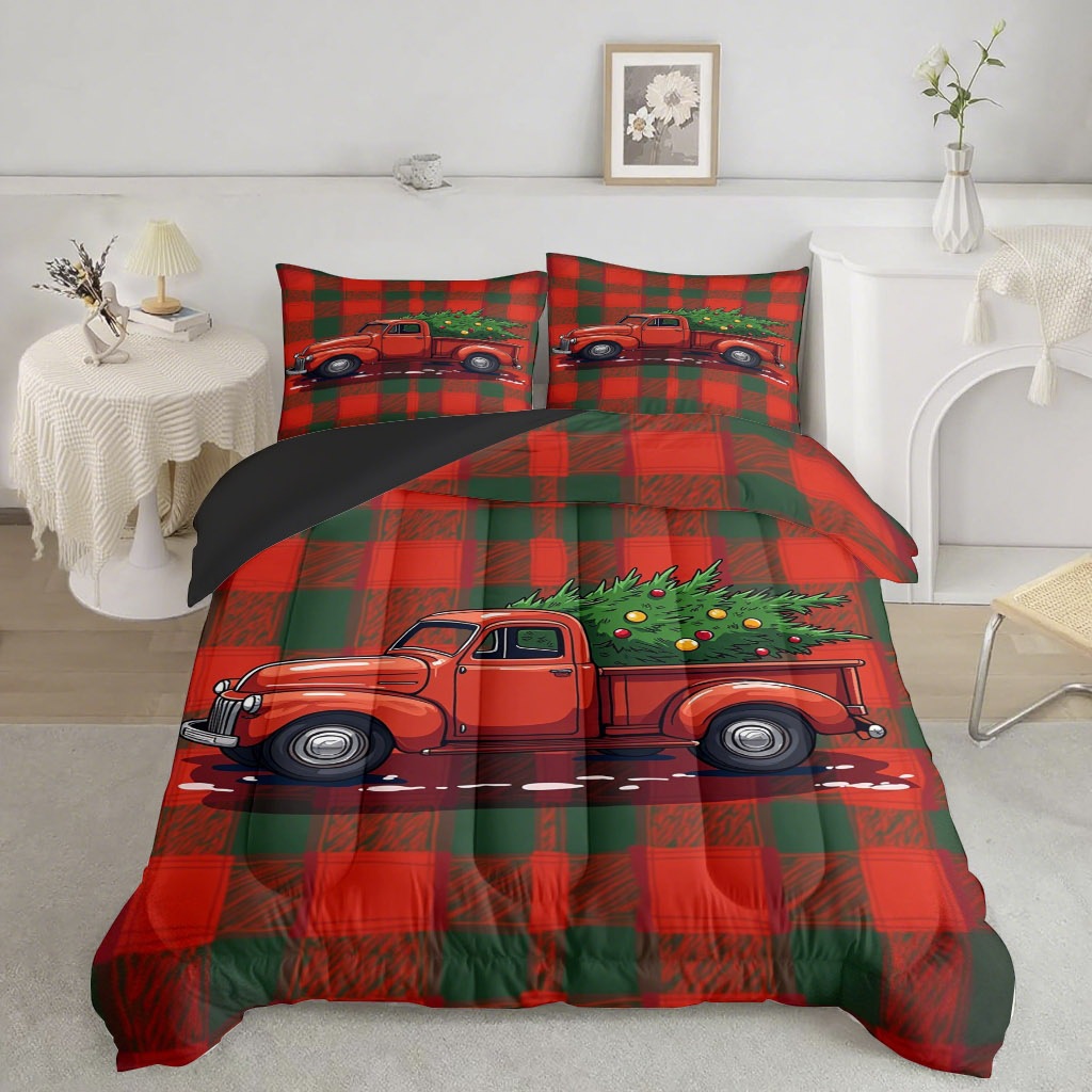 TEMU / JIT nuevo camión 3D impresión digital suave transpirable 180gms colcha colchón conjunto para diseñar