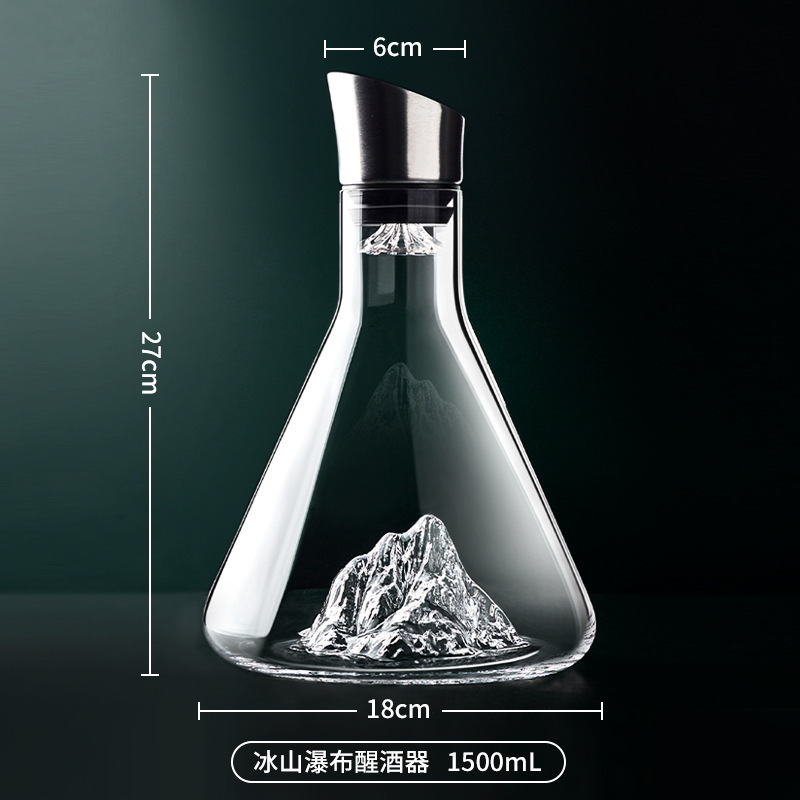 Iceberg cascada vino tinto decantador casero de lujo ligero de alta gama vidrio de cristal vino dispensador de vino extranjero botella de vino