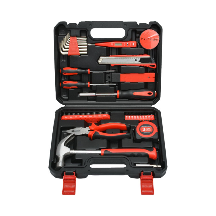 Juego de herramientas de hardware de regalo para el hogar, herramienta de reparación de automóviles, taladro eléctrico, juego de taladro de impacto, caja de herramientas multifuncional