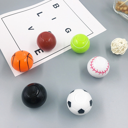 Cross-border hot sale 3.5CM football basketball net fidget spinner spinning top gashapon toy to vent stress relief toys
