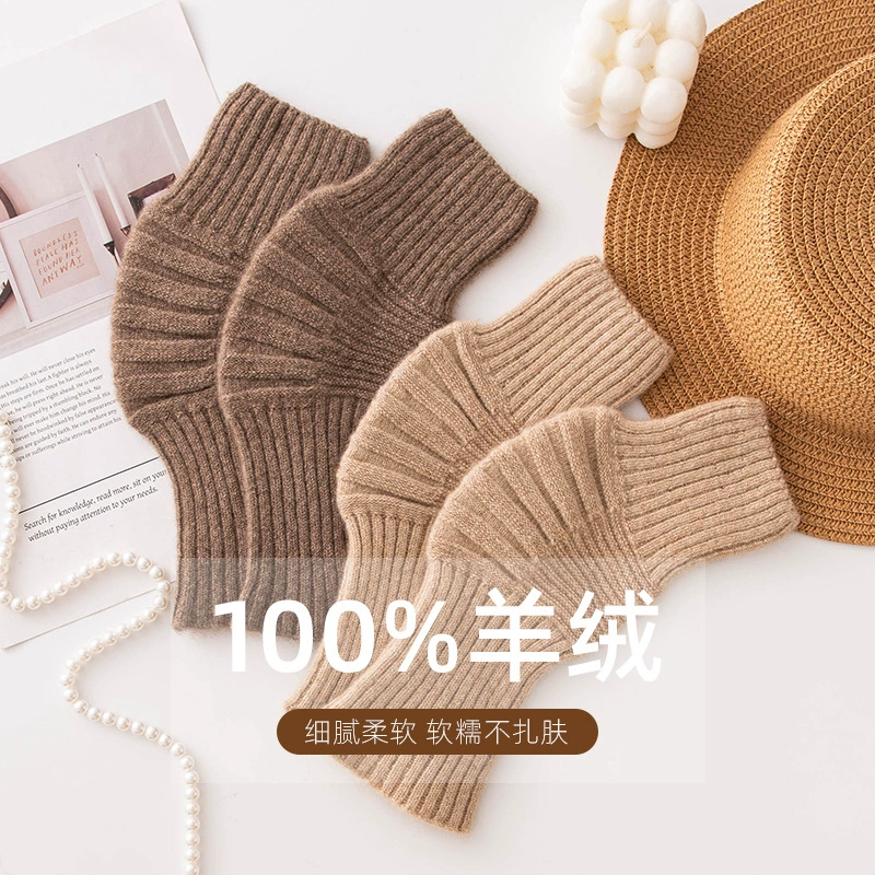 Наколенники из 100% кашемира для защиты от холода и тепла, подходят для старых холодных ног, удлиненные и утолщенные трикотажные изогнутые ребристые наколенники, унисекс.