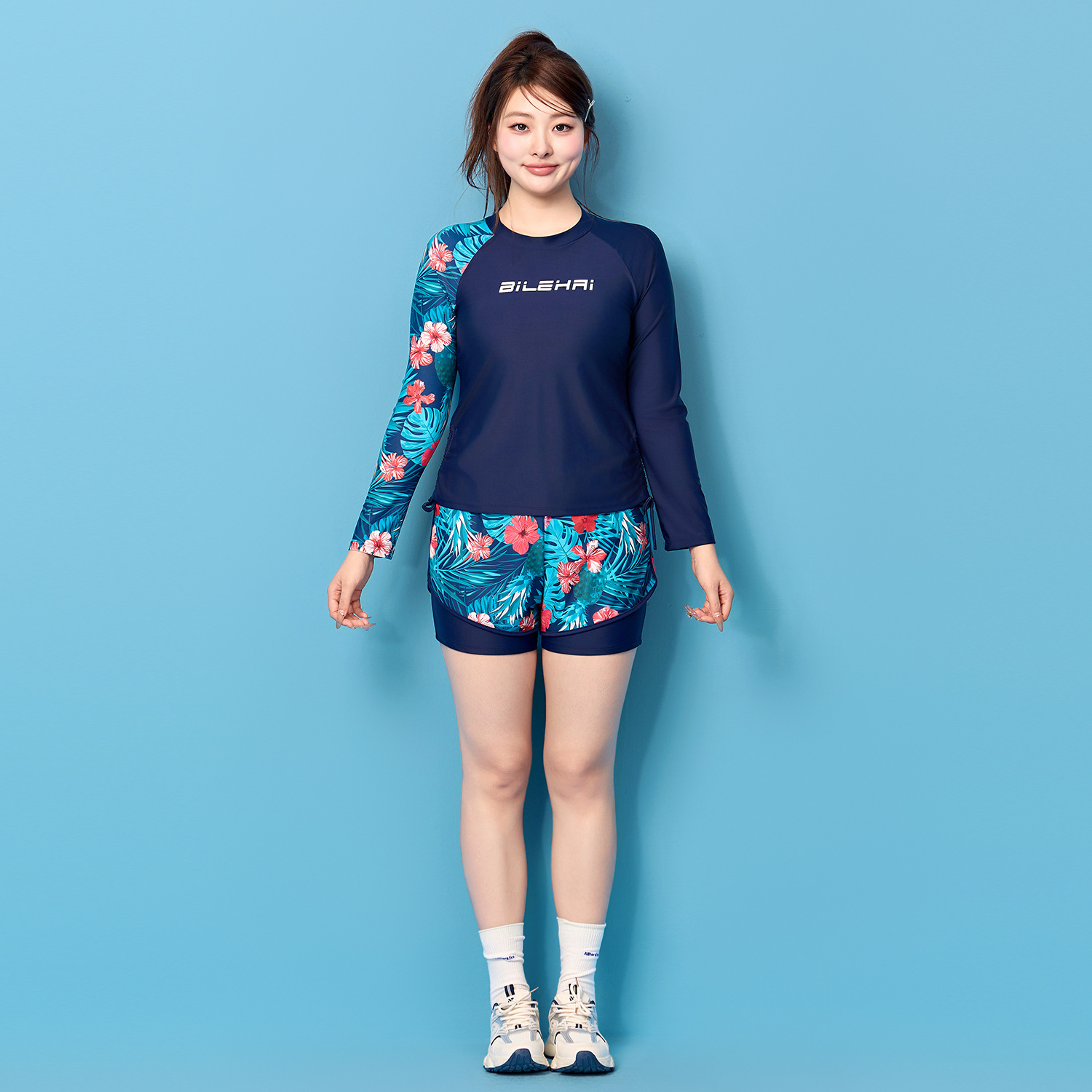 Two-Piece Swimsuit for Women, Plus-Size, High-End Feel, 2025 New Style, Tummy-Covering Swim Shorts, Swimsuit, Hot Spring Set