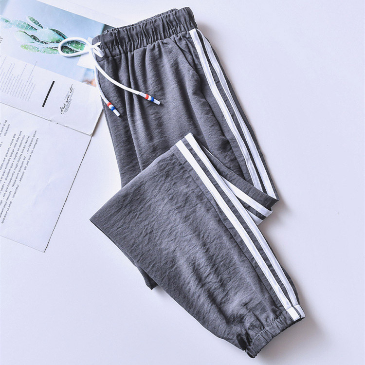 Estilo coreano verano ol elegante de las mujeres pantalones harem delgada suelta adelgazamiento estudiante casual deportes pantalones sueltos de las mujeres pantalones atados en tobillo image 9