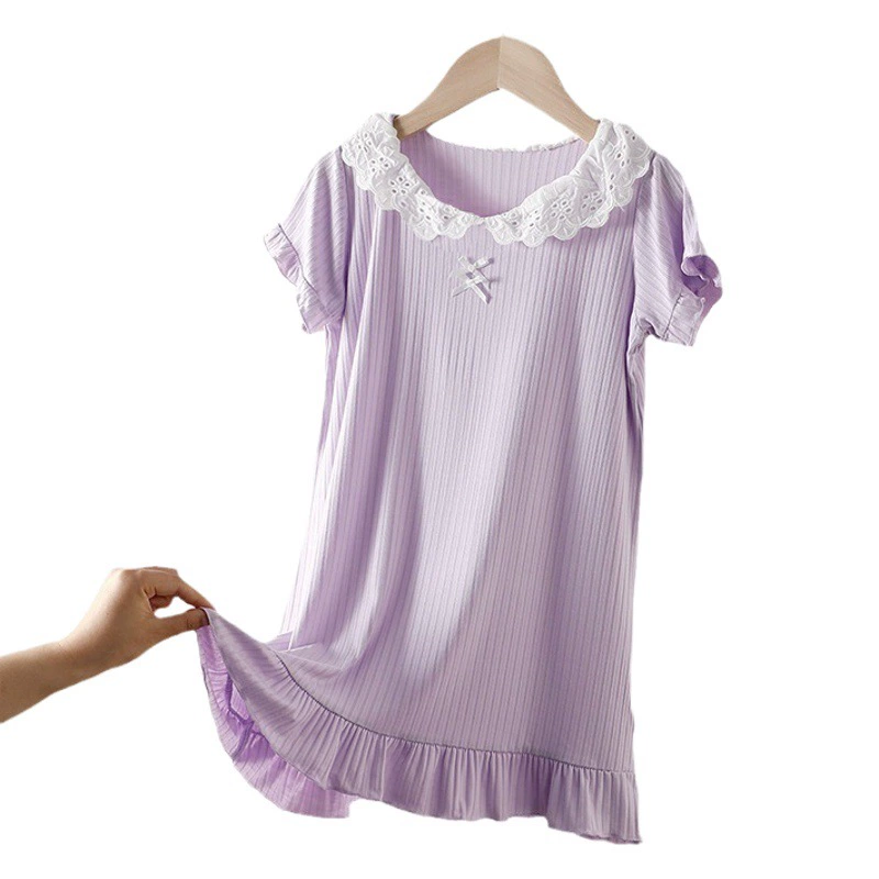 Детская Пижама Ночная рубашка для девочек Домашняя одежда Милая ночная рубашка принцессы Домашняя одежда из модала Летняя ночная рубашка Tencel